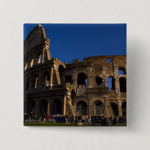 Bóton Quadrado 5.08cm Famoso Coliseu em Roma Itália Marco