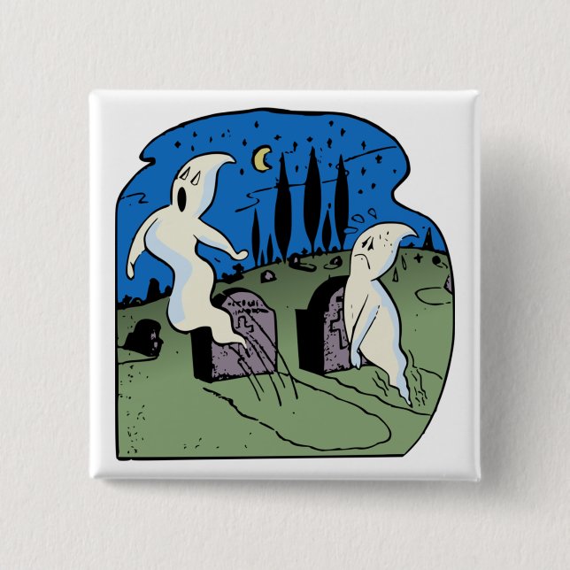 Bóton Quadrado 5.08cm Fantasma (Frente)