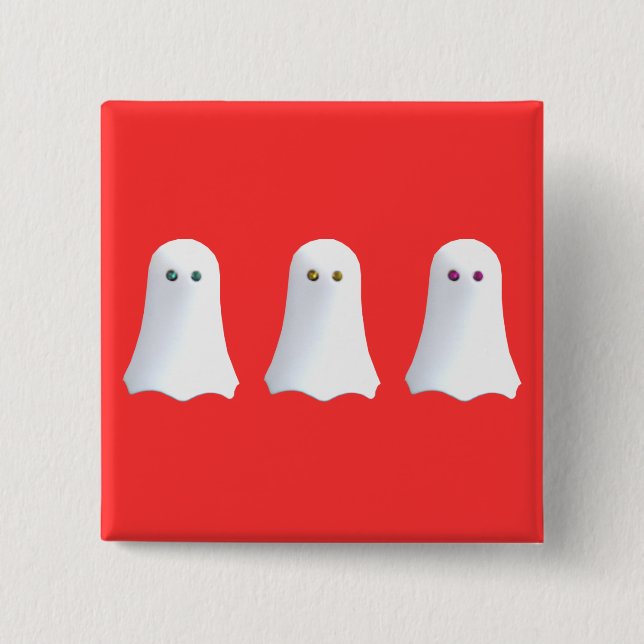 Bóton Quadrado 5.08cm fantasma (Frente)