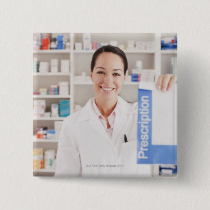 Bóton Quadrado 5.08cm Farmacêutico que guardara a prescrição na farm