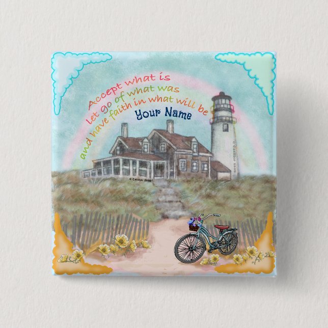 Bóton Quadrado 5.08cm Farol de Aceitação (Frente)