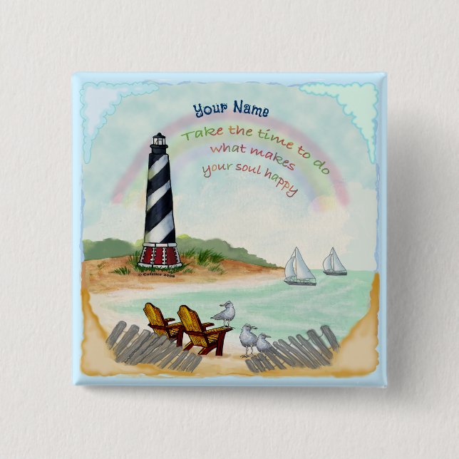 Bóton Quadrado 5.08cm Farol de Destino (Frente)