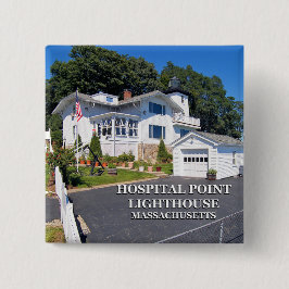 Bóton Quadrado 5.08cm Farol de Ponto Hospital, Massachusetts