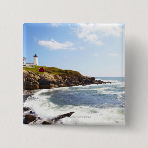 Bóton Quadrado 5.08cm Farol do "Nubble" de Neddick do cabo em Maine