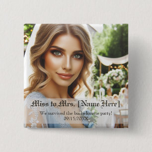 Bóton Quadrado 5.08cm Favor Personalizado de Chuveiro de Noiva com Foto