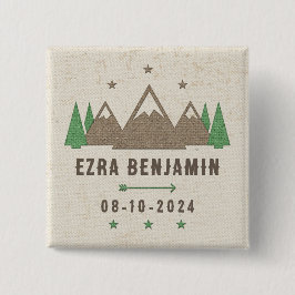 Bóton Quadrado 5.08cm Favor Personalizado do Bar Mitzvah para Acampament