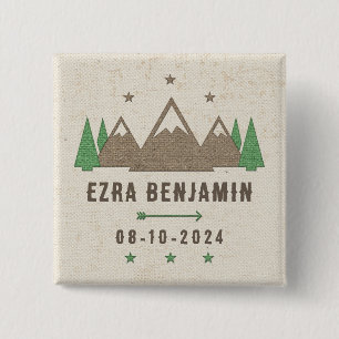 Bóton Quadrado 5.08cm Favor Personalizado do Bar Mitzvah para Acampament