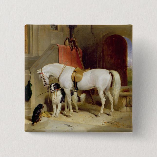 Bóton Quadrado 5.08cm Favoritos do Príncipe George (óleo na canvas) (Frente)