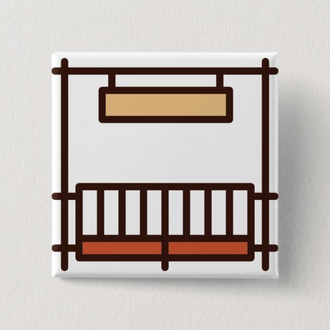 Bóton Quadrado 5.08cm fazenda (Frente)