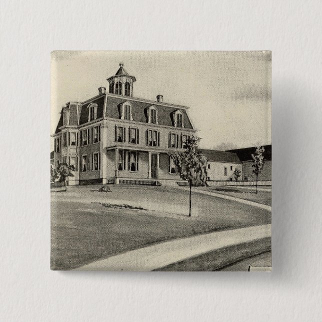 Bóton Quadrado 5.08cm Fazenda cupola (Frente)