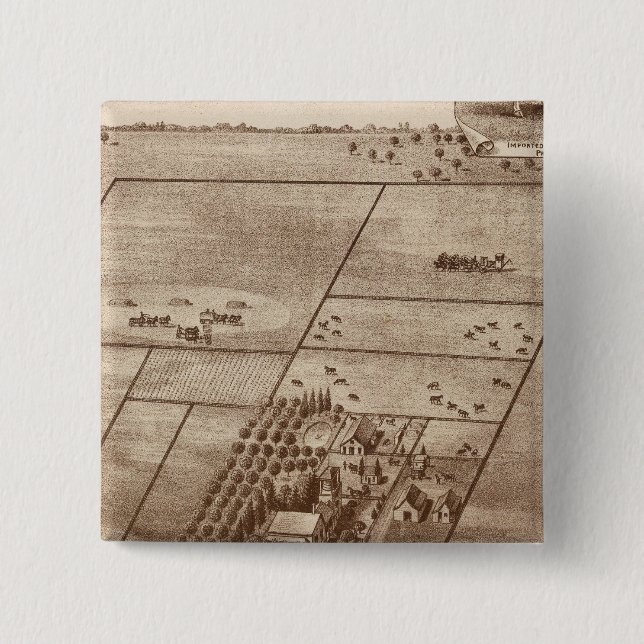 Bóton Quadrado 5.08cm Fazenda de Bertch (Frente)