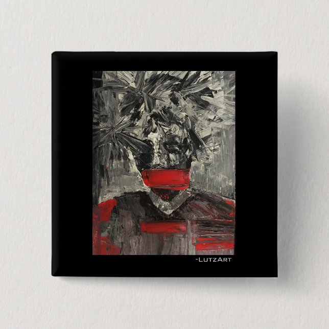 Bóton Quadrado 5.08cm Fechado o pino (Frente)