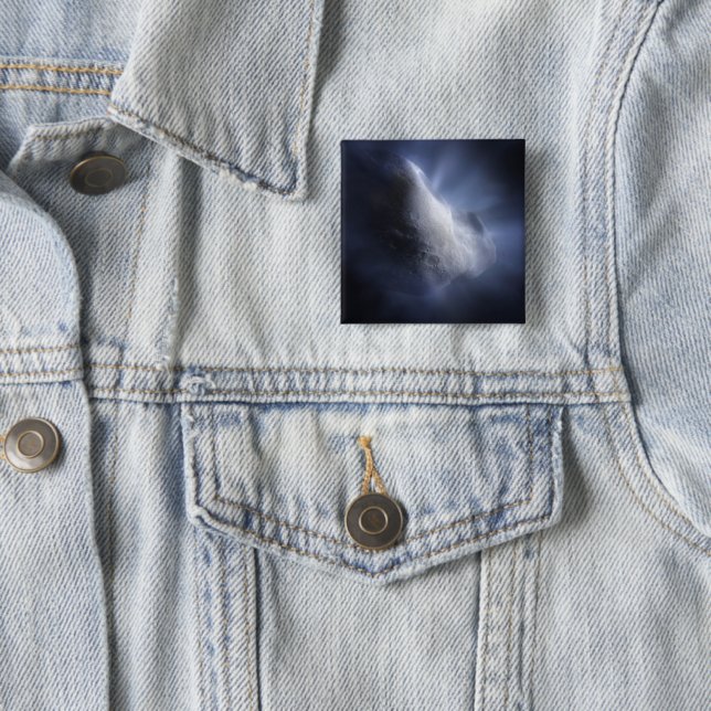 Bóton Quadrado 5.08cm Feche Ilustrativamente O Tempel De Cometa. (In Situ)