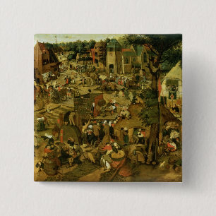 Bóton Quadrado 5.08cm Feira com um desempenho teatral, 1562