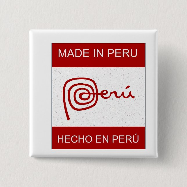 Bóton Quadrado 5.08cm Feito em Peru (Frente)