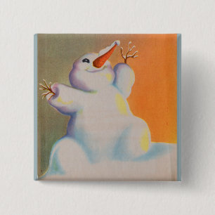 Bóton Quadrado 5.08cm feliz boneco de neve