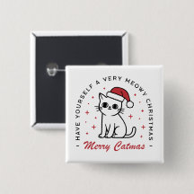 Feliz Catmas dama de gato de Natal