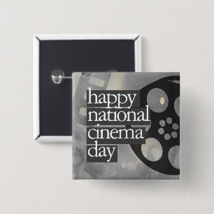 Bóton Quadrado 5.08cm feliz dia nacional do cinema