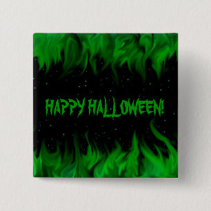 BÓTON QUADRADO 5.08CM FELIZ HALLOWEEN!