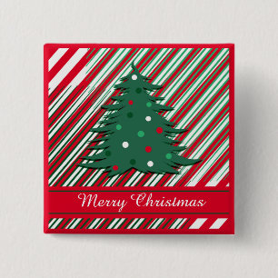 Bóton Quadrado 5.08cm Feliz Natal