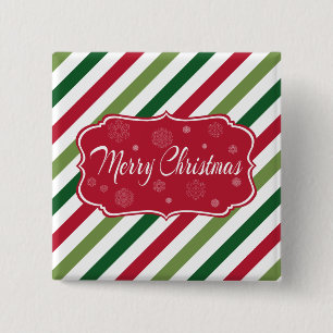 Bóton Quadrado 5.08cm Feliz Natal