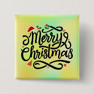 Bóton Quadrado 5.08cm Feliz Natal-61039