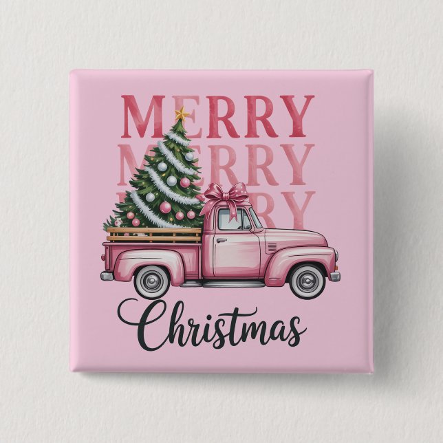 Bóton Quadrado 5.08cm Feliz Natal Arco de Natal Férias de Natal (Frente)