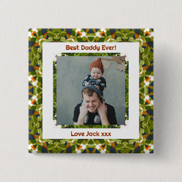 Bóton Quadrado 5.08cm Feliz Pai de Melhor Pai do Dia do Pai Alguma Foto 