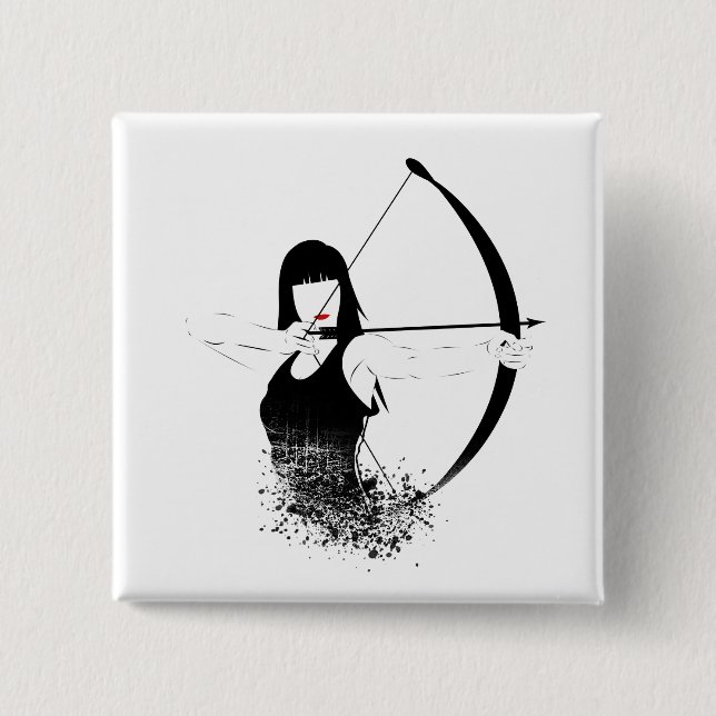 Bóton Quadrado 5.08cm Female Archer (Frente)