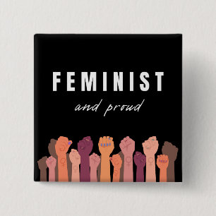 Bóton Quadrado 5.08cm Feminista E Orgulhosa
