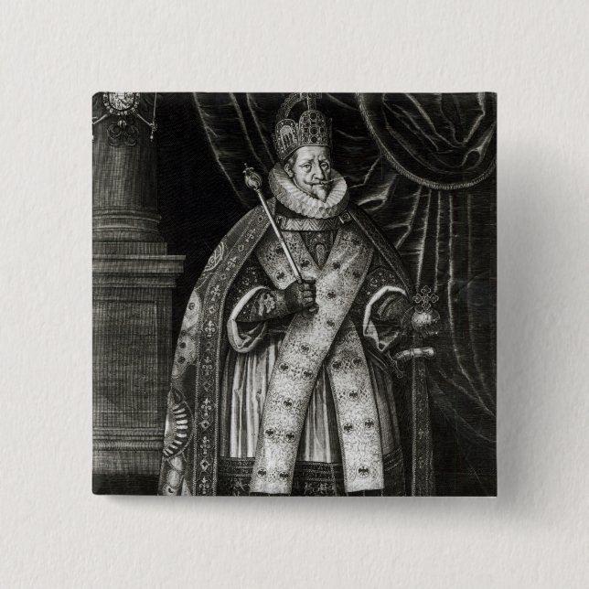 Bóton Quadrado 5.08cm Ferdinand II 1622 (Frente)