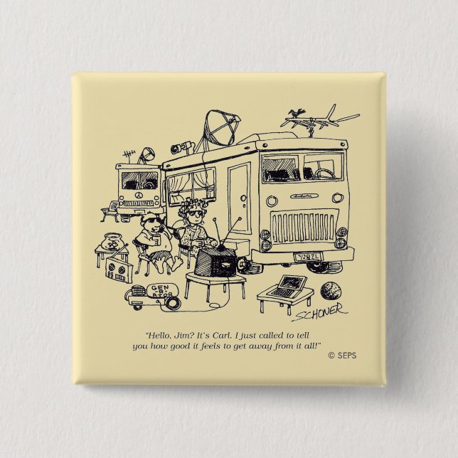 Bóton Quadrado 5.08cm Férias em família (Frente)