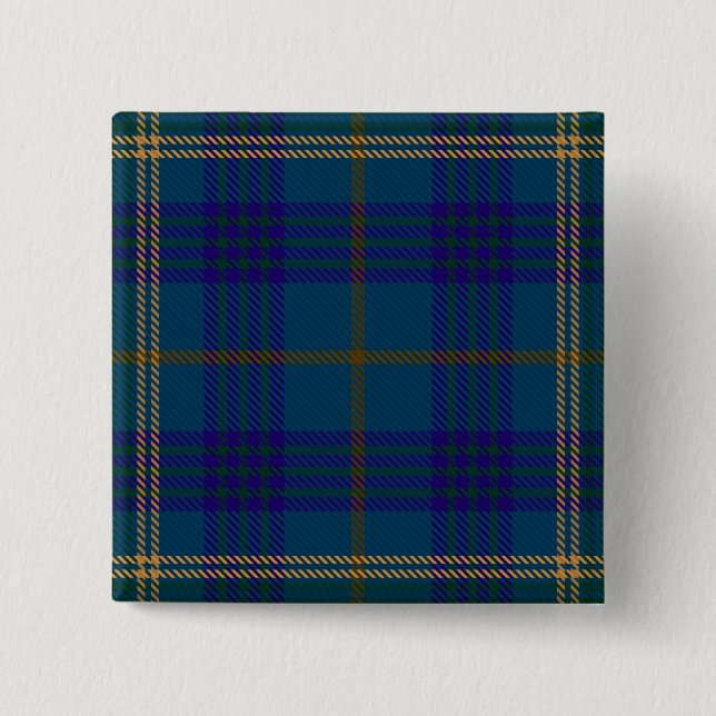 Bóton Quadrado 5.08cm Fermanagement County Irish Tartan (Frente)