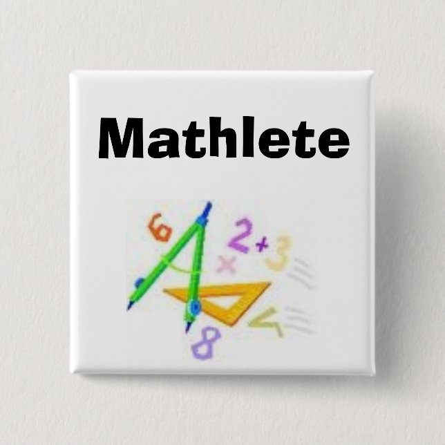 Bóton Quadrado 5.08cm ferramentas 1, Mathlete (Frente)