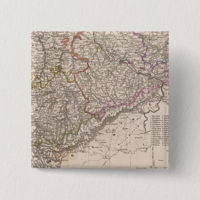 Bóton Quadrado 5.08cm Ferrovia da Alemanha (Frente)