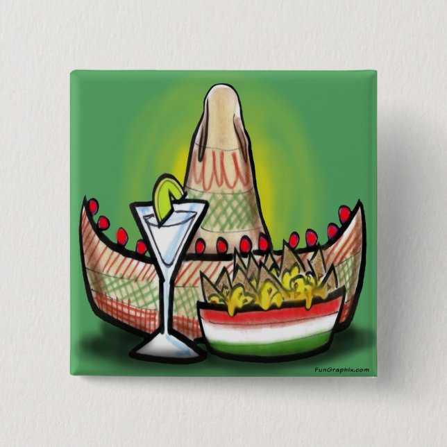 Bóton Quadrado 5.08cm Festa (Frente)