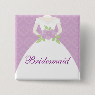 Bóton Quadrado 5.08cm Festa Bridal de Vestido de lavanda