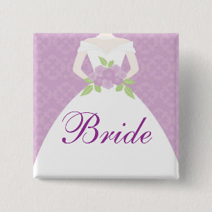 Bóton Quadrado 5.08cm Festa Bridal de Vestido de lavanda