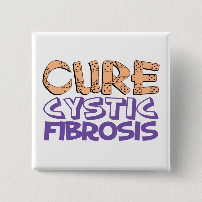 Bóton Quadrado 5.08cm Fibrose cística da cura (Frente)