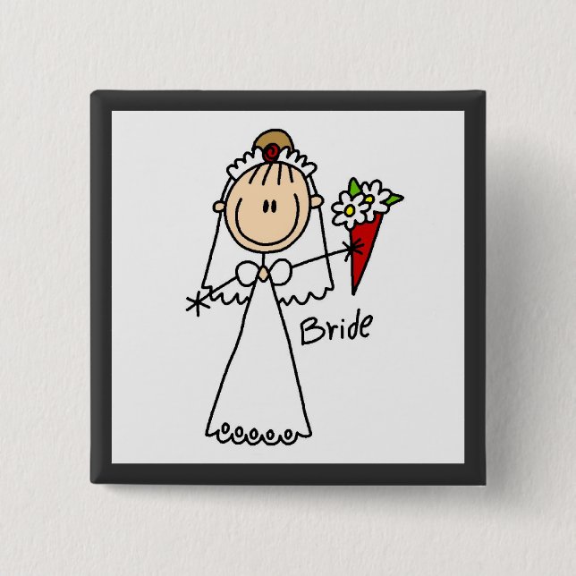 Bóton Quadrado 5.08cm Figura camisas e presentes da vara da noiva T (Frente)