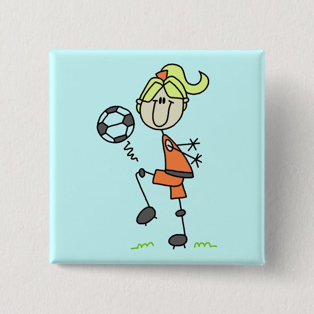 Bóton Quadrado 5.08cm Figura camiseta e presentes da vara do futebol (Frente)