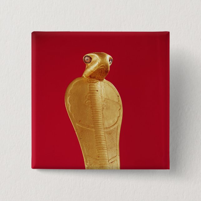 Bóton Quadrado 5.08cm Figura da cobra Netjer-Ankh (Frente)