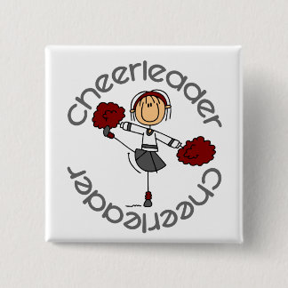 Bóton Quadrado 5.08cm Figura da vara do cheerleader