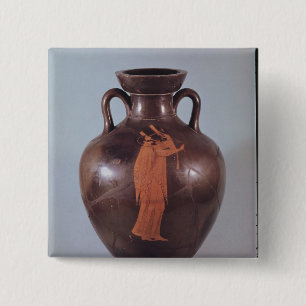 Bóton Quadrado 5.08cm Figura vermelha amphora do sótão