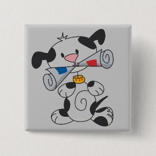 Bóton Quadrado 5.08cm Filhote de cachorro com t-shirt e presentes do jor