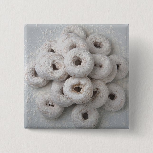 Bóton Quadrado 5.08cm Fim-acima de filhóses pulverizadas em uma placa (Frente)