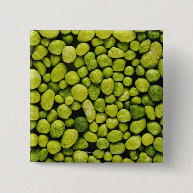 Bóton Quadrado 5.08cm Fim-acima de seixos verdes (Frente)