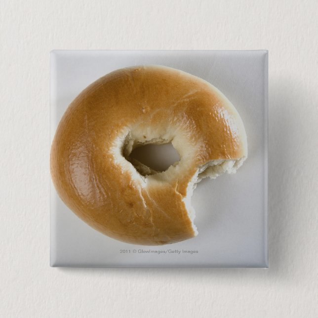 Bóton Quadrado 5.08cm Fim-acima de um bagel (Frente)