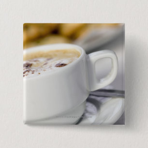 Bóton Quadrado 5.08cm Fim-acima de uma chávena de café