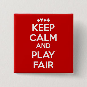 Bóton Quadrado 5.08cm Fique Calmo E Jogue Justo